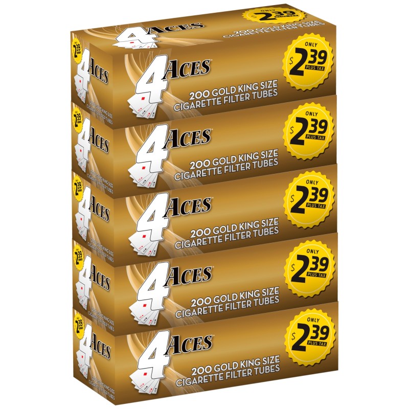 4 ACES GOLD KING SIZE TUBES $2.39/ 5-200 #4AP2GK