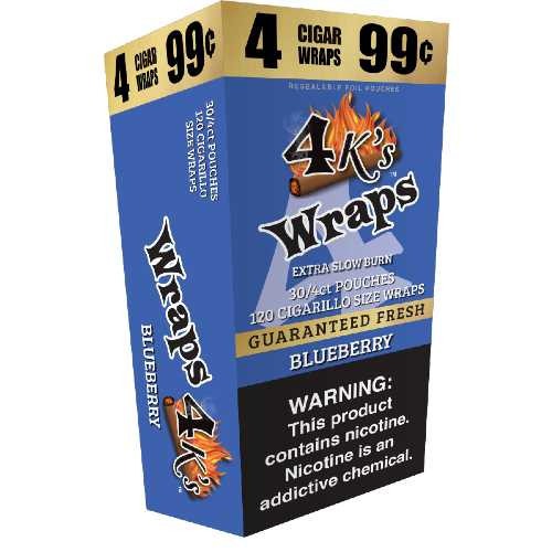 4 K'S ( 4 KINGS ) WRAP Blueberry 4for99c-30ct (25)