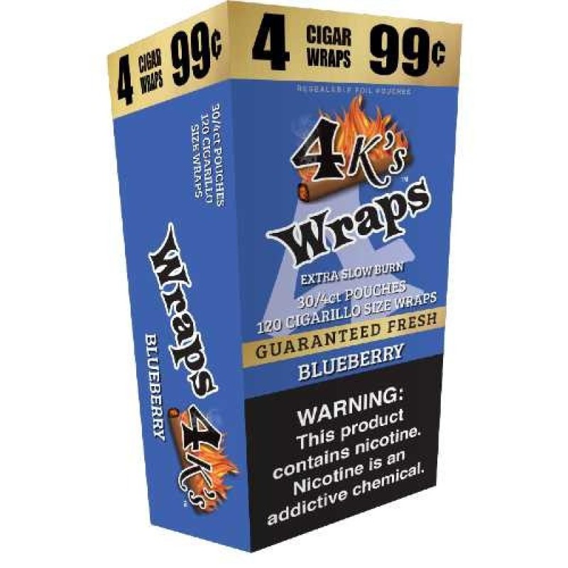 4 K'S ( 4 KINGS ) WRAP Blueberry 4for99c-30ct (25)