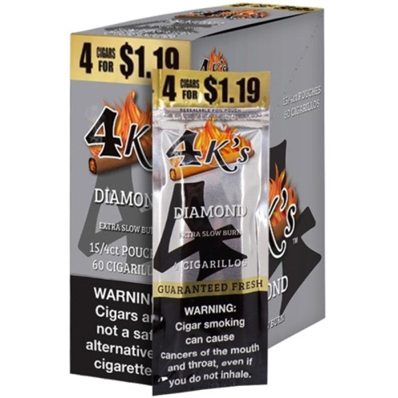 4 K'S Cigarillos Diamond 15-4pk-$1.19 #230005 (24)