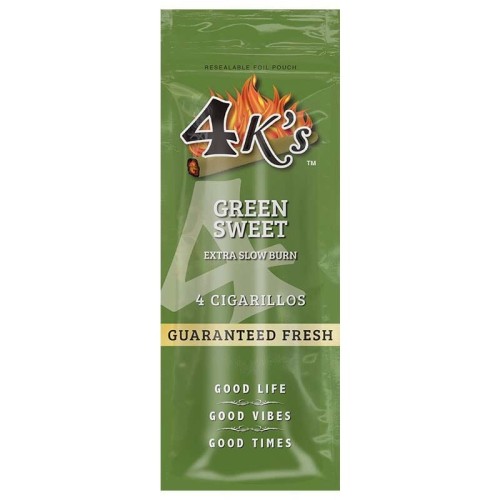 4 K'S Cigarillos Green Sweet 15-4pk-$1.19 #230004 (24)