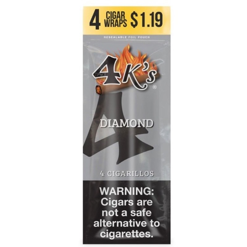 4K'S CIGAR WRAP BLACK DIAMOND/15-4pk-1.19 #2300014