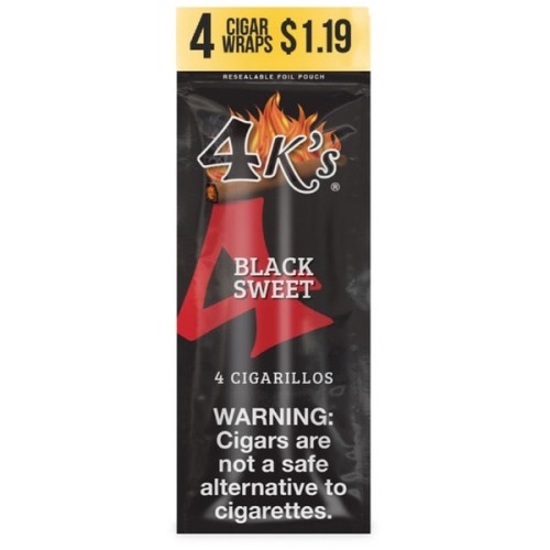 4K'S CIGARILLO BLACK SWEET 15-4pk-99c #230013