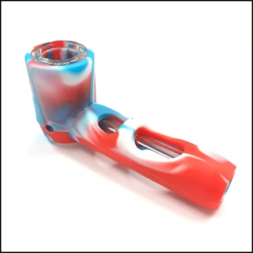 7inch Silicone pipe with glass insert