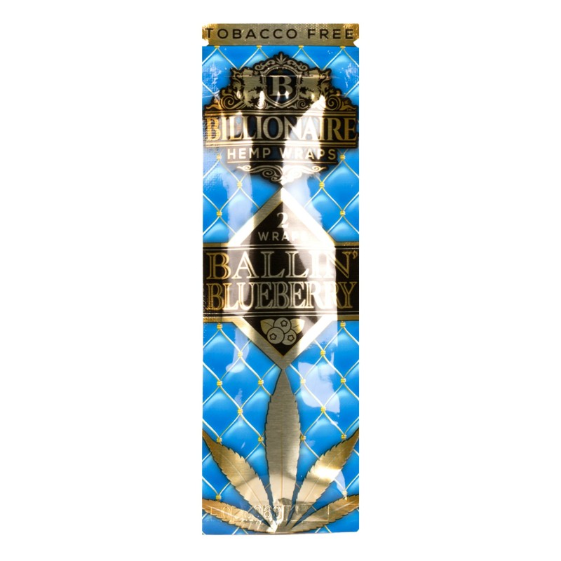 BILLIONAIRE HEMP WRAP 25CT / BALLIN BLUEBERRY / TOBACCO FREE