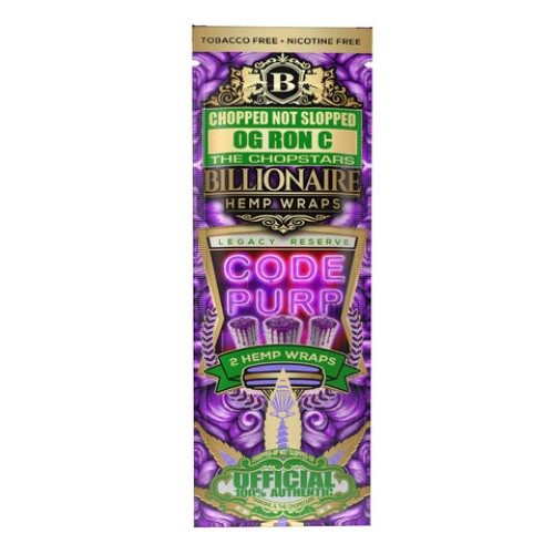 BILLIONAIRE HEMP WRAP 25CT / MAJESTIC GRAPE/ TOBACCO FREE