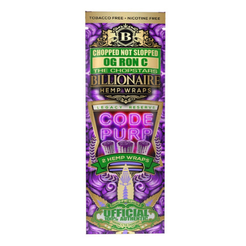 BILLIONAIRE HEMP WRAP 25CT / MAJESTIC GRAPE/ TOBACCO FREE