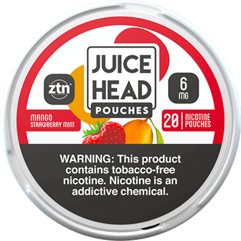 JUICE HEAD  TOBACCO FREE NICOTINE POUCHES MANGO STRAWBERRY MINT 6mg 5ct