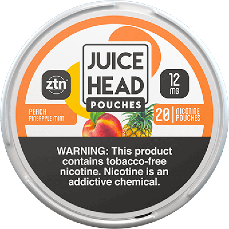 JUICE HEAD  TOBACCO FREE NICOTINE POUCHES PEACH PINEAPPLE MINT 12mg 5ct